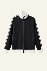 Men's Streetwear Vintage Stand-Collar Side-Striped Jacket
