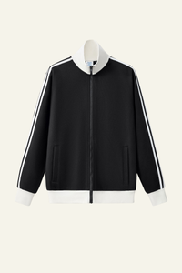 Men's Streetwear Vintage Stand-Collar Side-Striped Jacket