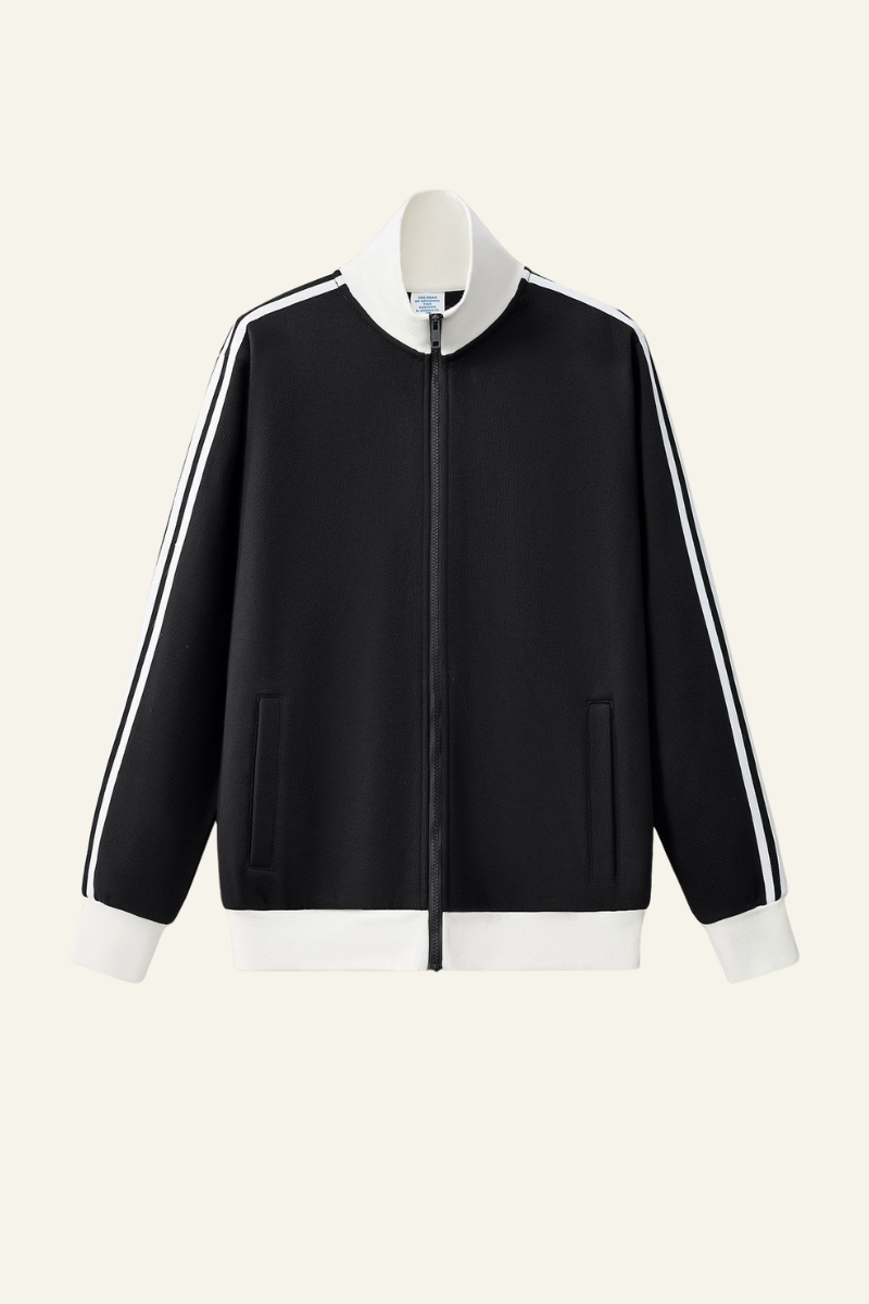 Men's Streetwear Vintage Stand-Collar Side-Striped Jacket