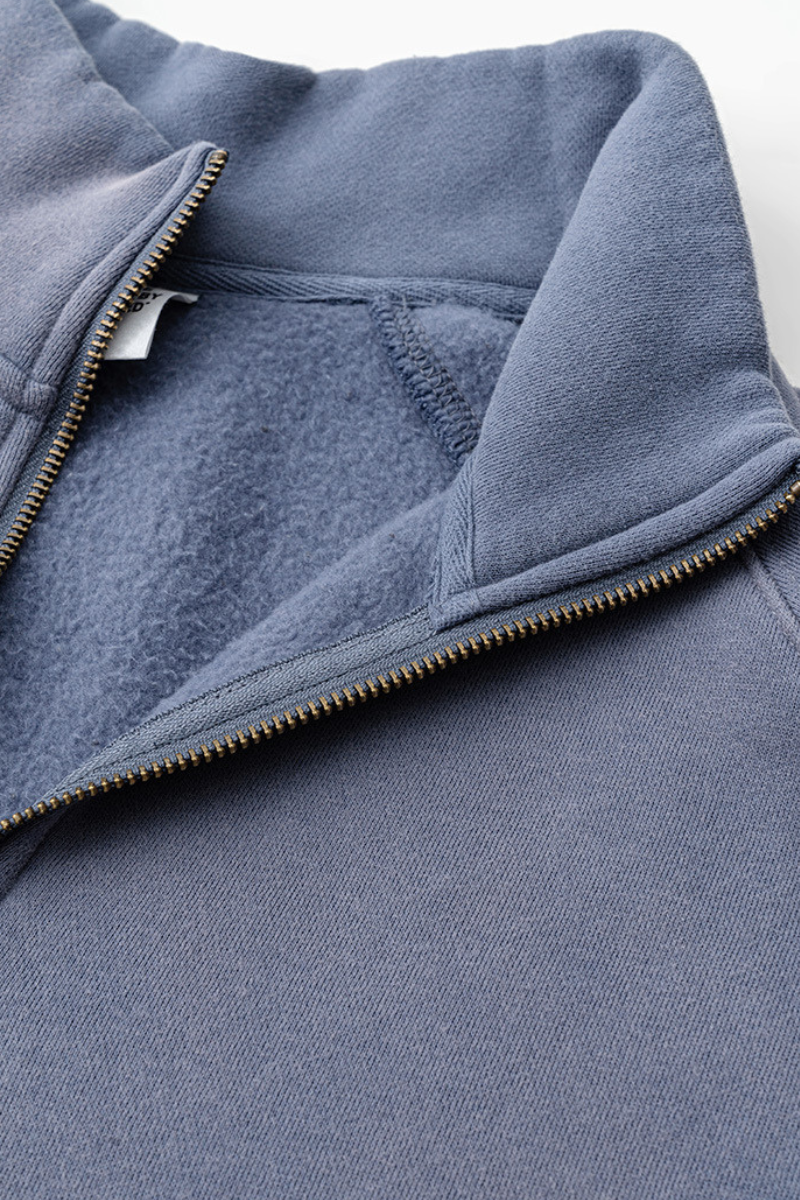Men's Stand Collar Half Zipper Fleece-Lined Sweatshirt
