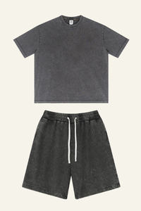 Men's Cotton Dopamine Set: T-shirt And Athletic Wear Short