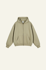 Men's Streetwear Fleece-lined  Full-Zipper Hooded Jaacket
