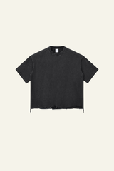 Women's  Cotton Frayed Streetwear Washed T-Shirt