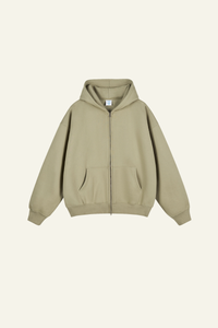 Women's Streetwear Fleece-lined  Full-Zipper Hooded Jaacket