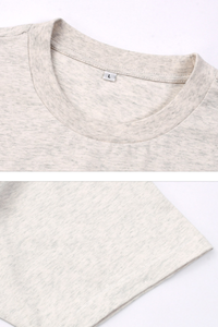 Men's Summer 260g Solid Cotton Loose Cuffed Tee