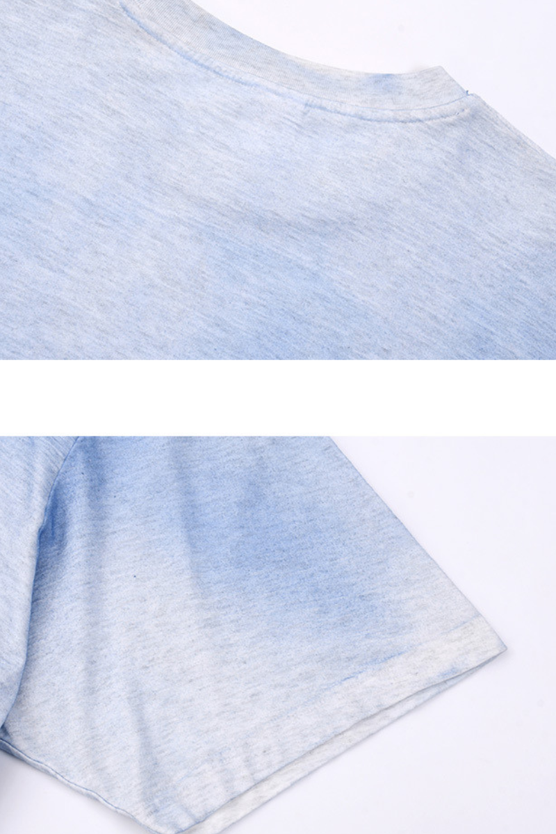 Men's Summer 160g Cotton Hand Painted Fade Loose Crew Tee