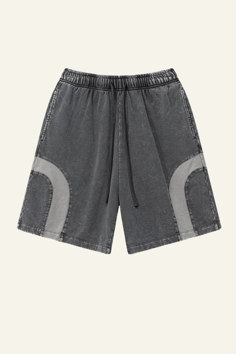 Men's Cotton Streetwear Color Block Shorts.