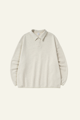 Men's Streetwear Polo Collar Drop Shoulders  Sweatshirt.