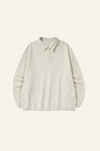 Men's Streetwear Polo Collar Drop Shoulders  Sweatshirt.