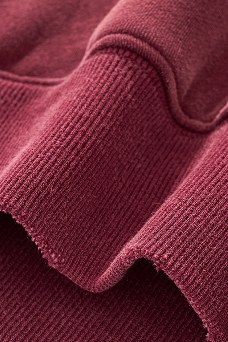 Men's Fleece-Lined Thick Washed Distressed Hoodie.