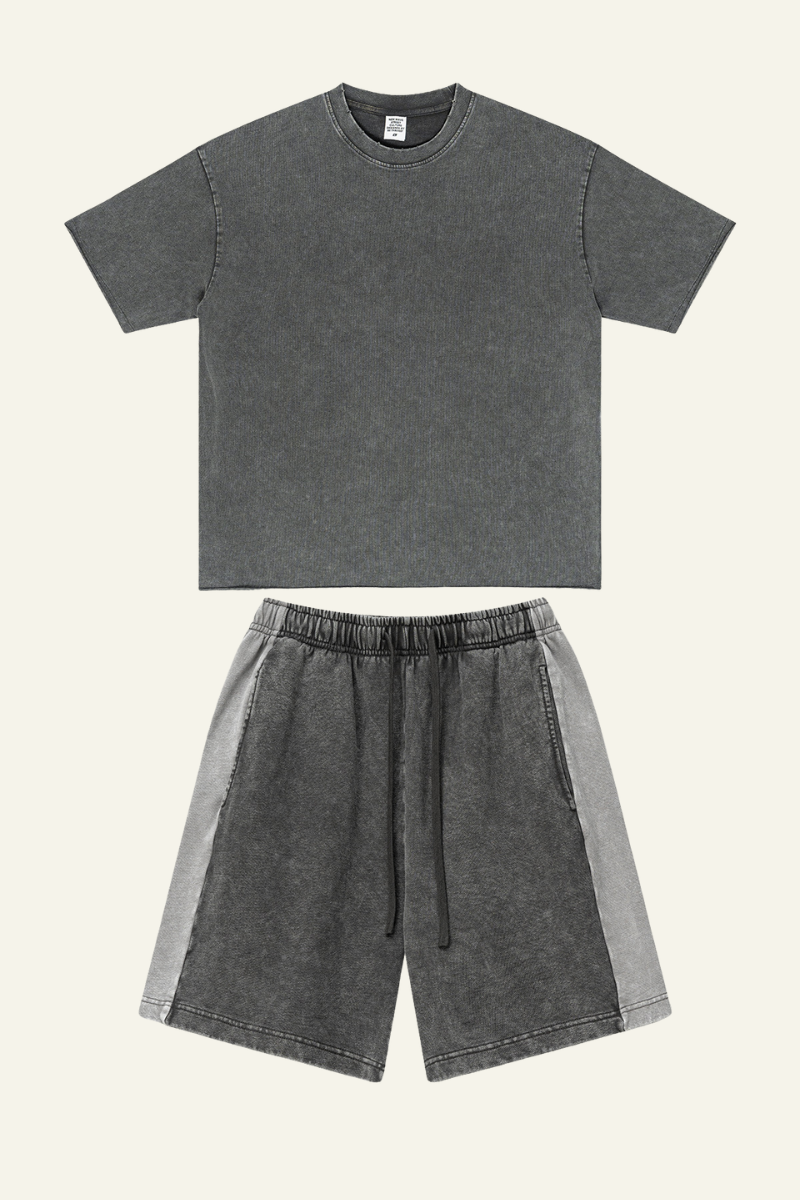 Women's Cotton Streetwear Vintage Set:T-shirt And Short