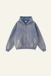 Men's Streetwear Fleece-lined Full Zipper Hooded Jacket
