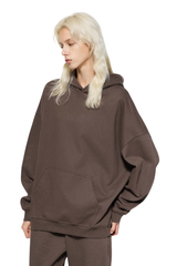 Women's FallWinter 430g Terry Solid LooseDropShoulder Hoodie