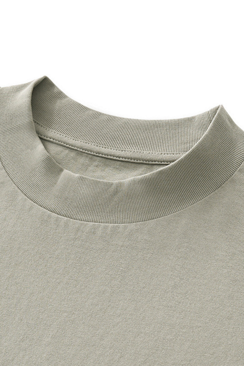 Men's Retro Cotton Drop-Shoulder Solid T-shirt