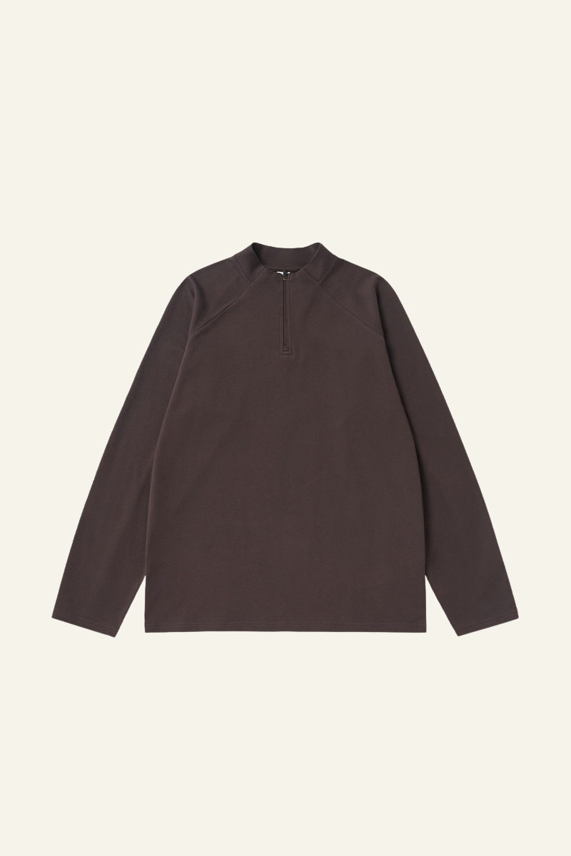 Women's Half-Zipper Stand Collar Long Sleeves Shirt