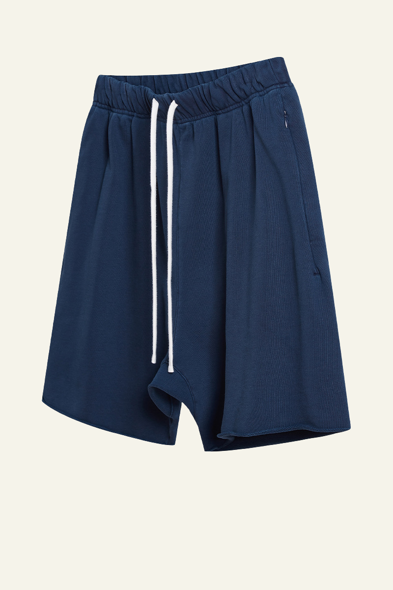 Men's Vintage Washed Cotton Frayed-Hem Shorts