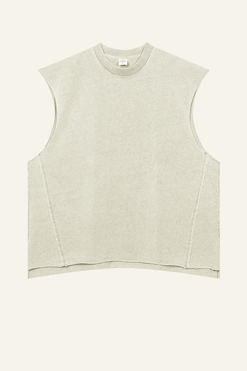 Men's Cotton 270 Heavyweight Washed Side Slit Tank Top