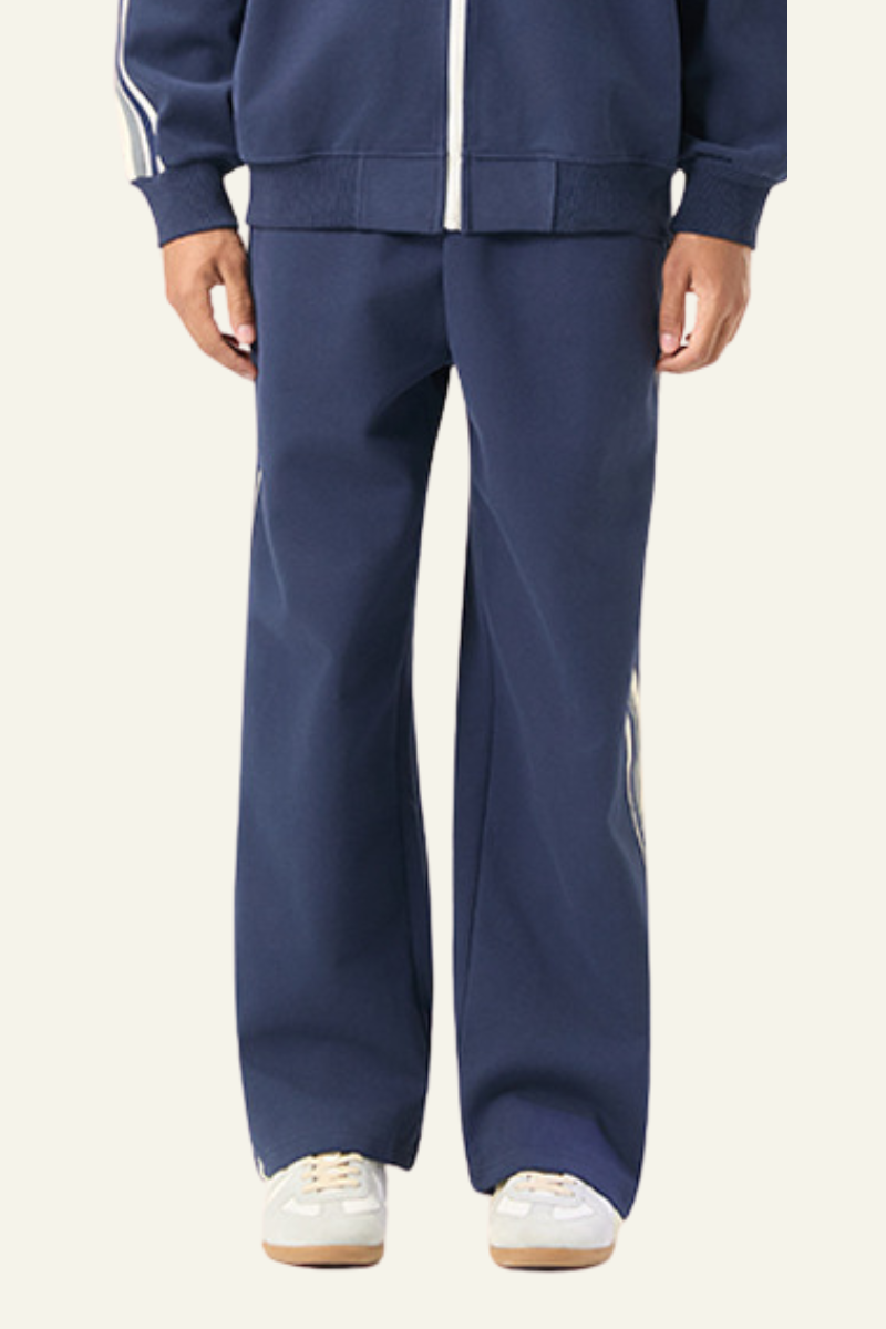 Unisex  Side Stripe Loose-Fitting Wide-leg Pants