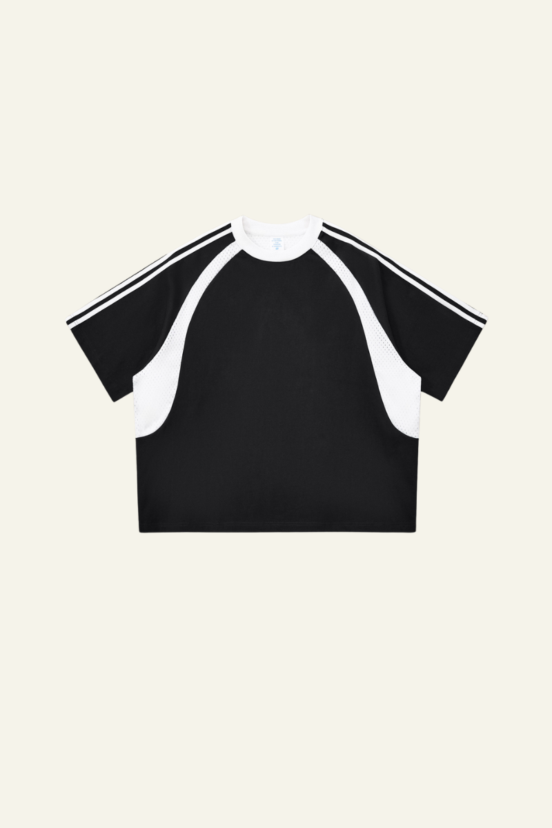 Women's Cotton Side Striped Color Block Streetwear T-shirt