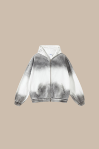 Women's Cotton Gradient-Dyed Vintage  Full-Zip Hooded Jacket