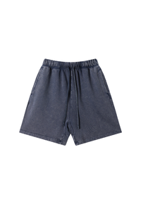 Unisex Spring Summer 360g Cotton Washed Drawstring Shorts