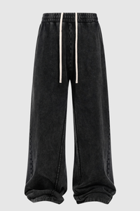 Men's Cotton Vintage-Distressed Raw-Edge Patchwork Pants