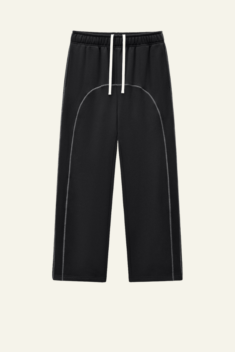 Women's Streetwear Color-Block Elastic Wide-leg Casual Pants