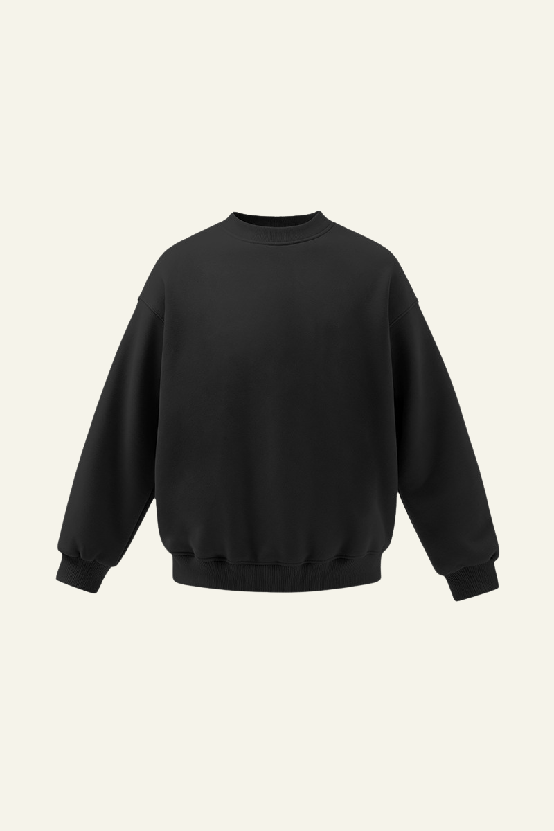 Women's Drop Shoulder Fleece Lined Solid Sweatshirt.