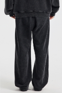 Men's Cotton  Streetwear Washed Distressed Wide Leg Pants