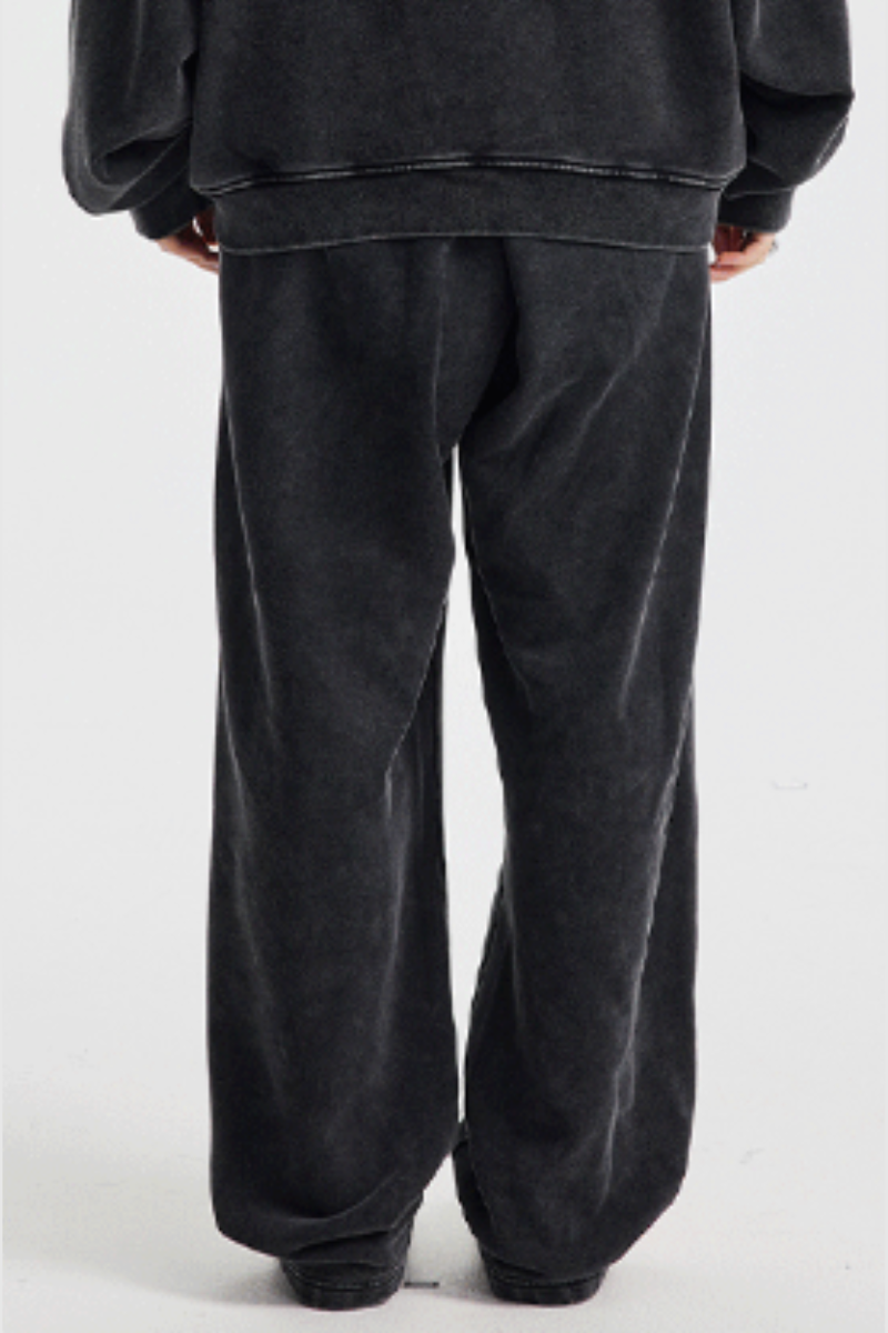 Men's Cotton  Streetwear Washed Distressed Wide Leg Pants