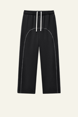 Men's Streetwear  Color-Block Elastic Wide-leg Casual Pants.