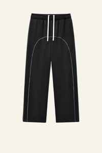 Men's Streetwear  Color-Block Elastic Wide-leg Casual Pants.
