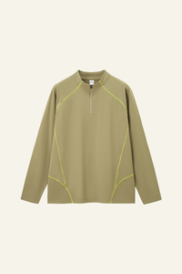 Men's Streetwear Stand Collar Half Zipper Long-Sleeve T-shirt