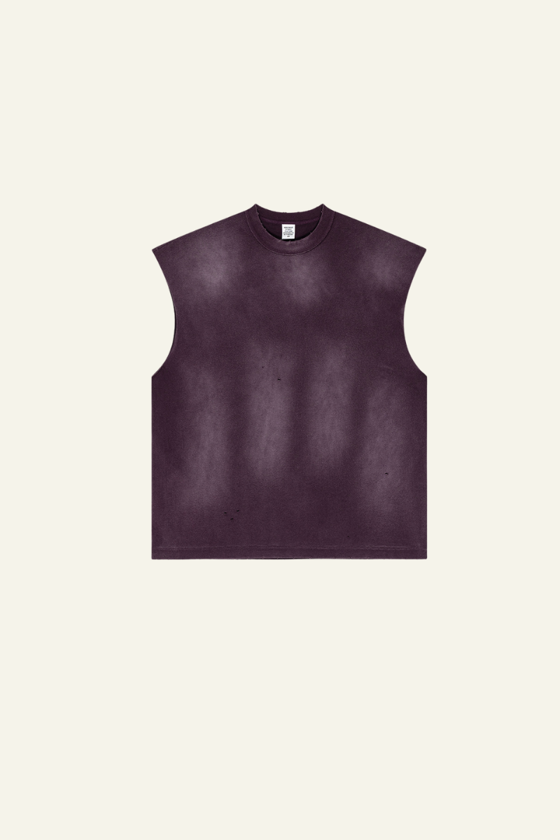 Men's Vintage Gradient Cotton Sleeveless T-shirt