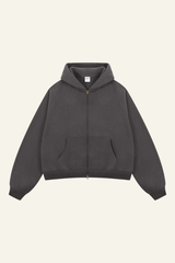 Men's Streetwear Two-Way Zipper Hooded Jacket