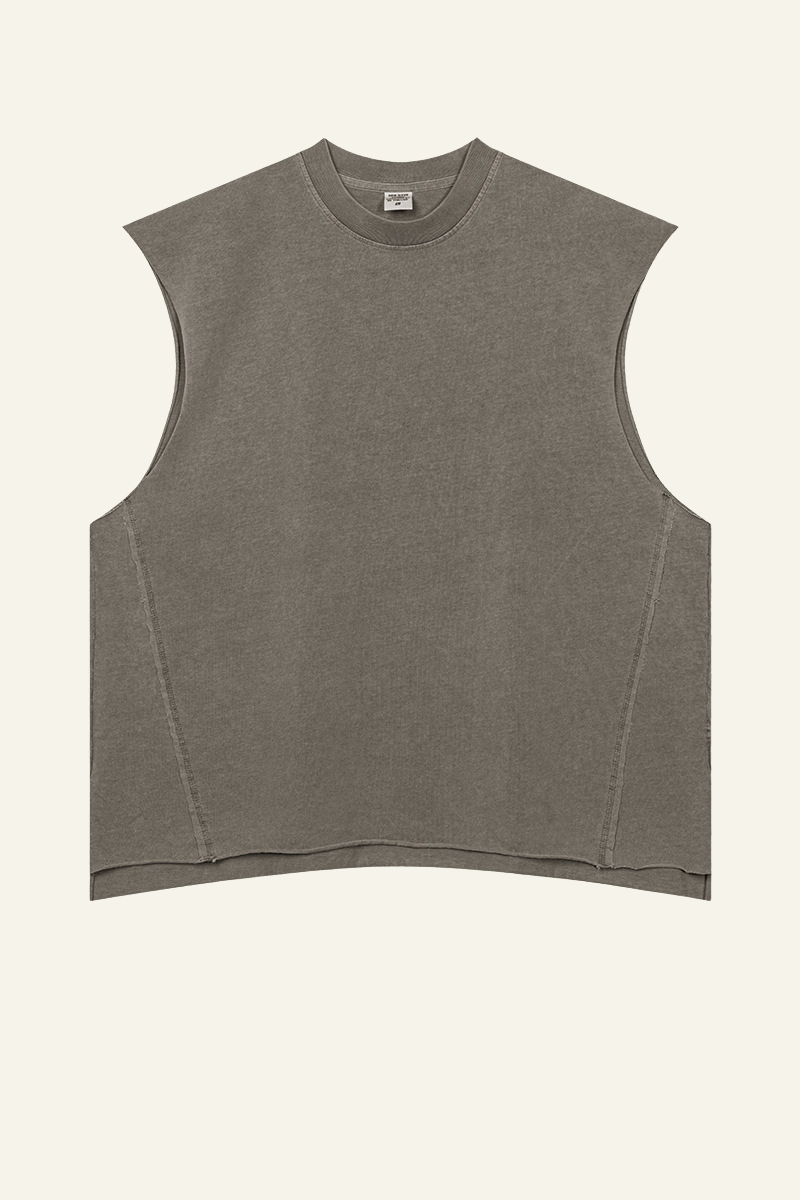Men's Cotton 270 Heavyweight Washed Side Slit Tank Top