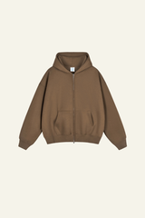 Men's Streetwear Fleece-lined  Full-Zipper Hooded Jaacket