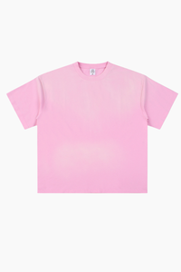 Women's Summer Cotton Washed Spray Fade Oversized Tee