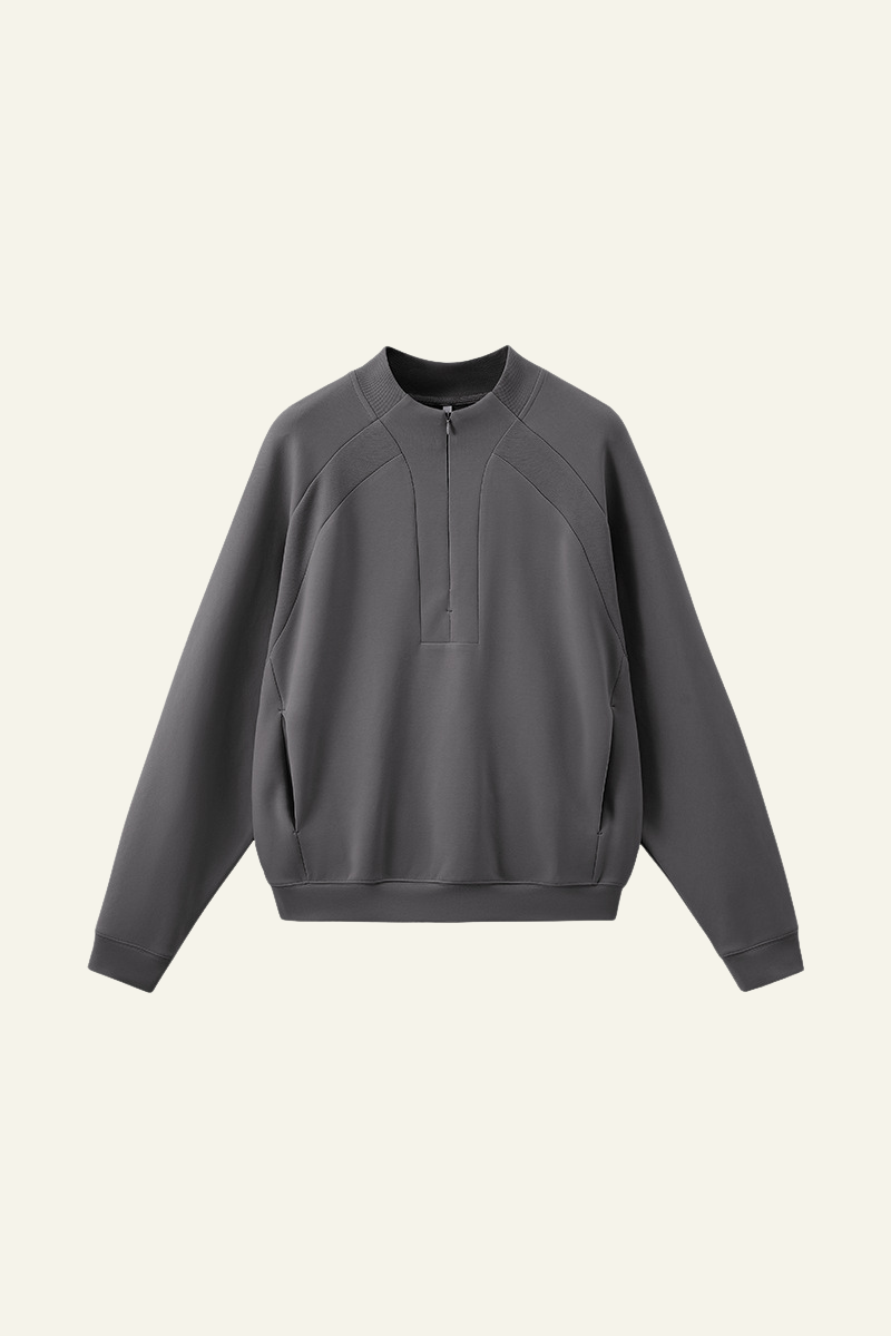 Women's Streetwear Stand Collar Half Zipper Pullover