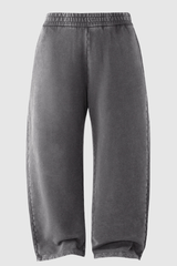 Men's Cotton Streetwear Washed Worn-Out Curved-Blade Pants