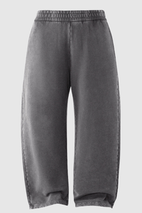 Men's Cotton Streetwear Washed Worn-Out Curved-Blade Pants