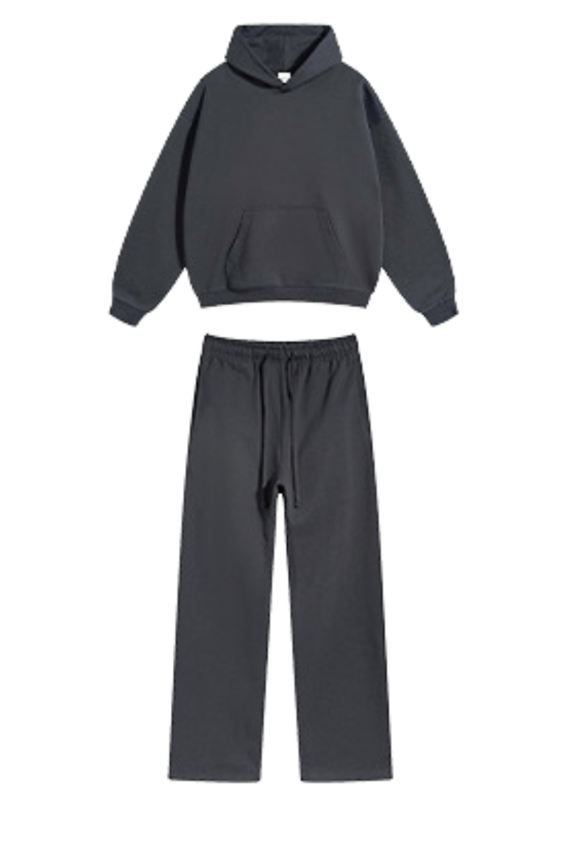 Men's Fall Winter 430g Terry Drawstring Hoodie Set
