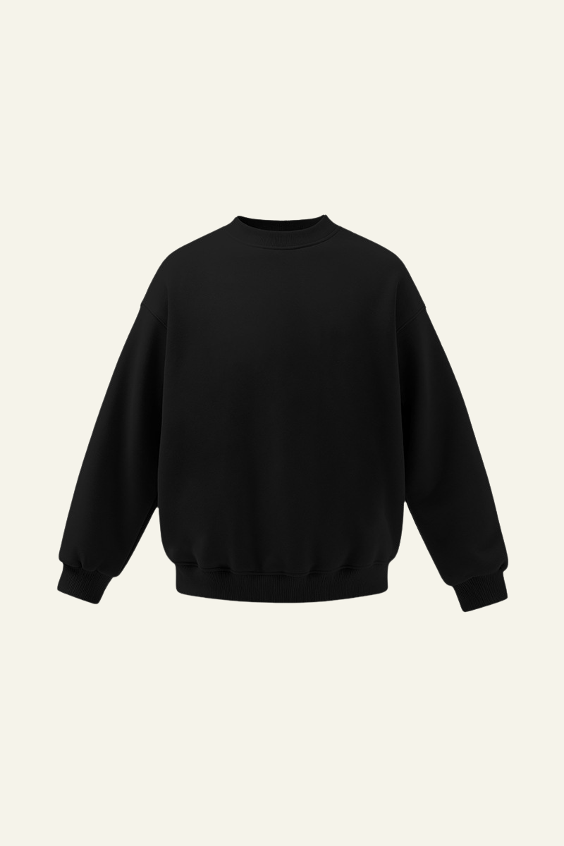 Men's Drop Shoulder Fleece Lined Solid Sweatshirt.
