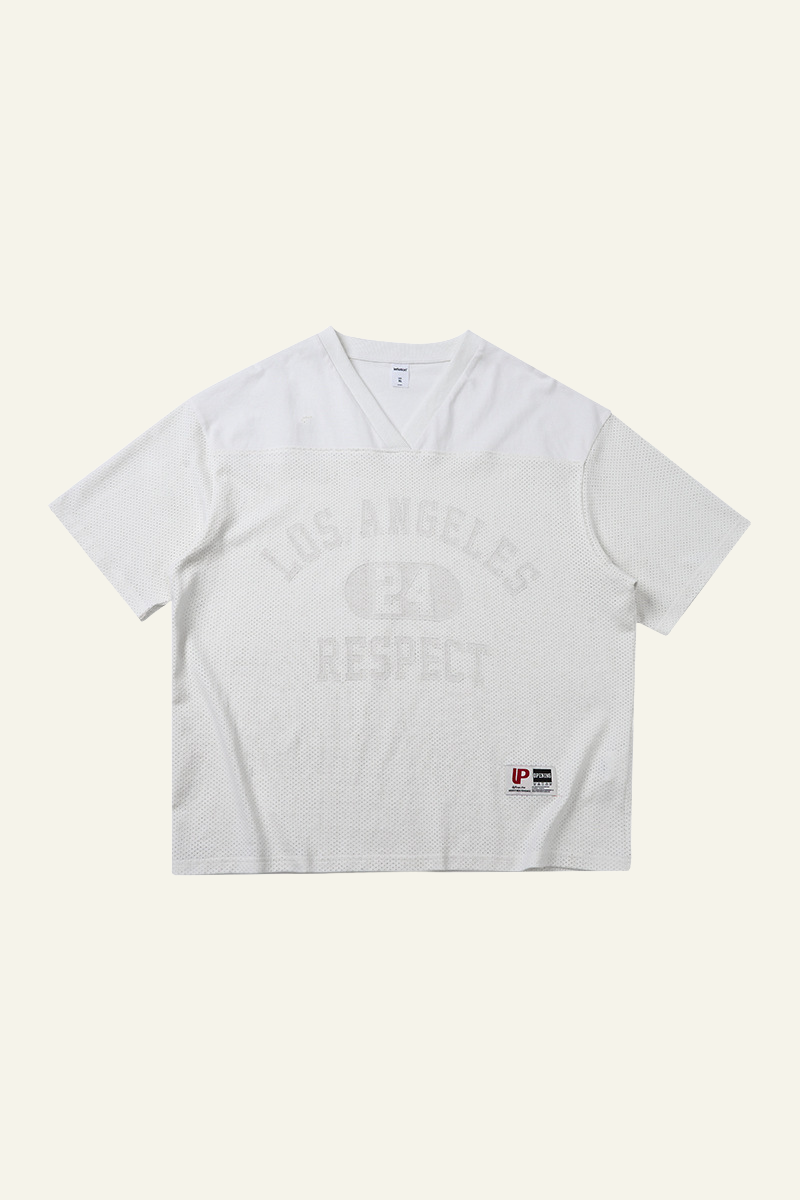 Women's Cotoon Streetwear V-neck  Faux Embroidery T-shirt