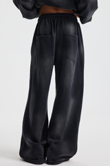 Men's Streetwear Washed Distressed Fleece-Lined  Pants