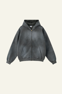 Men's Streetwear Fleece-lined Full Zipper Hooded Jacket