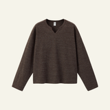 Men's Streetwear V-Neck Waffle Textured Knit Sweater