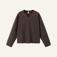 Men's Streetwear V-Neck Waffle Textured Knit Sweater