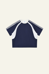 Women's Cotton Side Striped Color Block Streetwear T-shirt