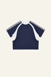 Women's Cotton Side Striped Color Block Streetwear T-shirt